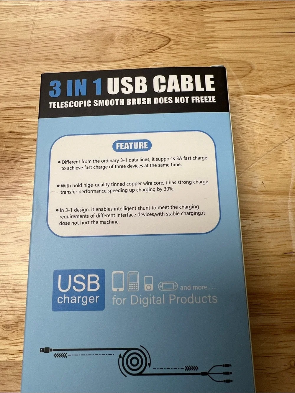 3-in-1 Retractable USB Charging Cable - Pink